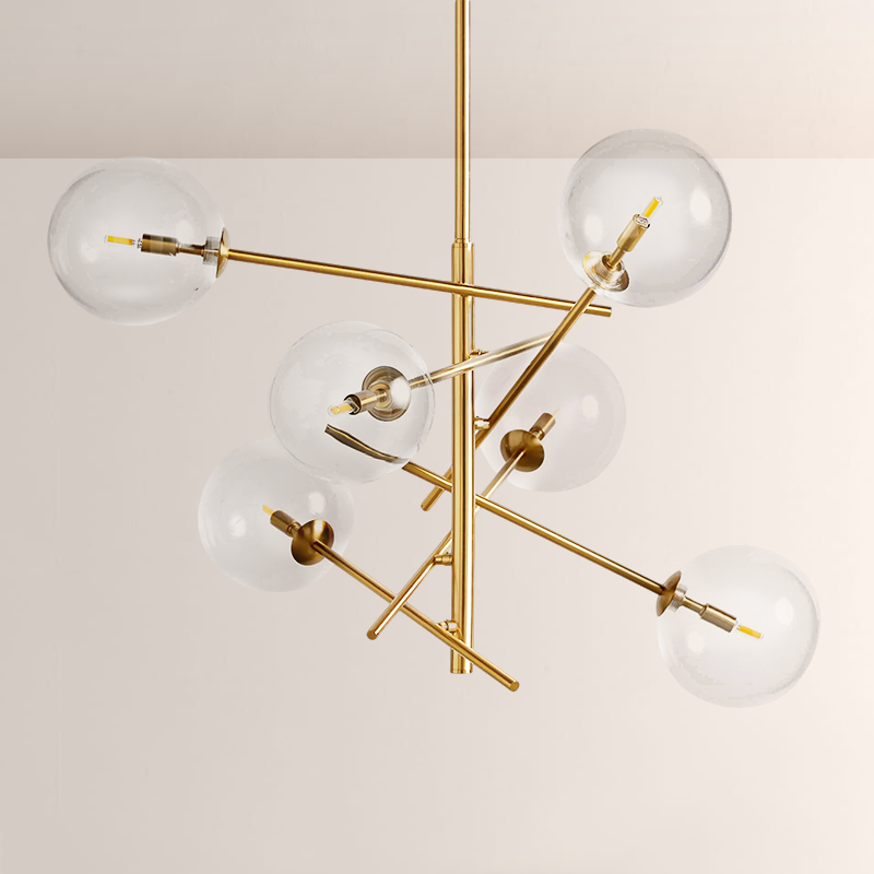 Modern Roscoe Glass Ball Chandelier