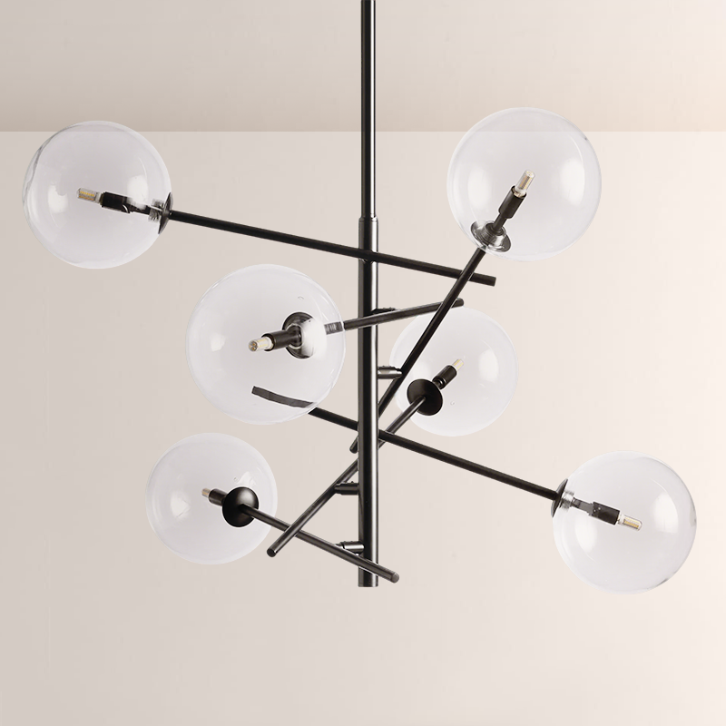 Modern Roscoe Glass Ball Chandelier