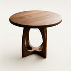 Sculptural Round Walnut Coffee Table