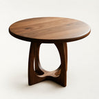 Sculptural Round Walnut Coffee Table