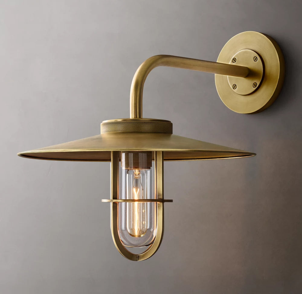 Solid Brass Outdoor Wall Lantern Sconce
