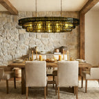 Ghiaccio Glass Oval Chandelier 54''65''