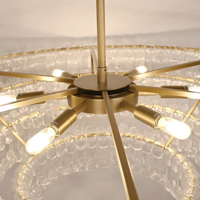 Ghiaccio Glass Oval Chandelier 54''65''