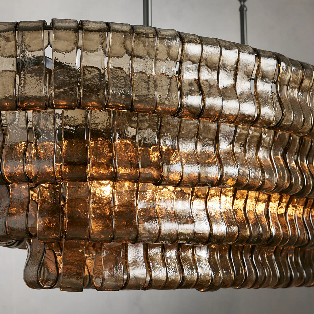 Ghiaccio Glass Oval Chandelier 54''65''